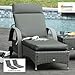 Outsunny 2er Set Auflage für Sonnenliege, Flammhemmend Liegenauflage mit Bänder für Gartenliege 8cm dick Polsterauflage Liegestuhl Kissen für Gartenmöbel, Deckchair 196x55x8 cm Dunkelgrau NUR Kissen