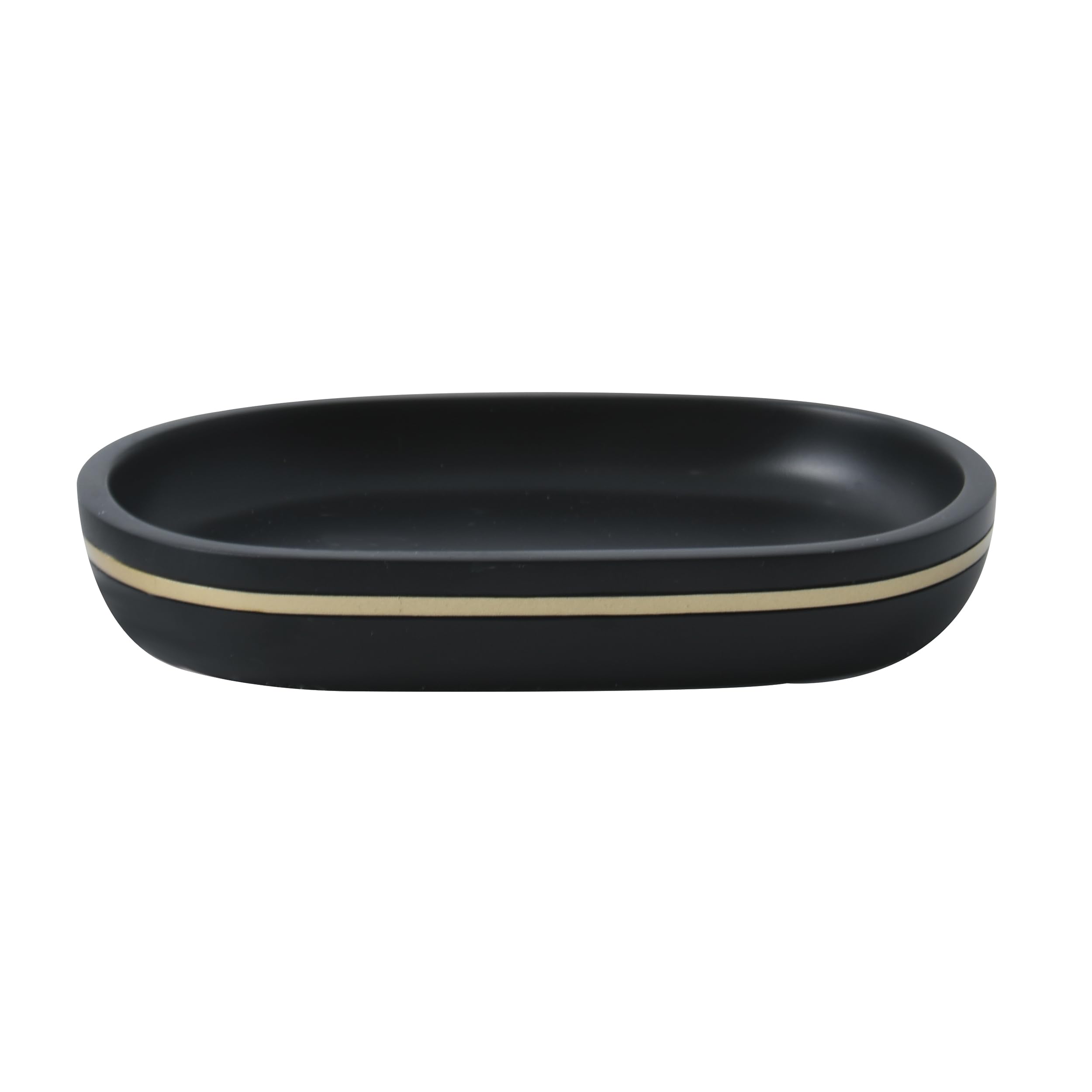 Spirella Soap Dish Stone Look Decorative Bathroom Soap Dish Bly Dimensions: 11 x 11 x 3 cm Black Gold Matt