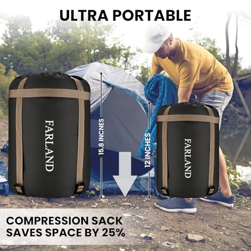FARLAND Sleeping Bags for Adults Teens Kids with Compression Sack Portable and Lightweight for 3-4 Season Camping, Hiking,Waterproof, Backpacking and Outdoors - Image 4