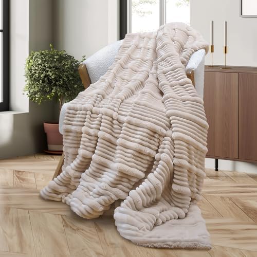 MNBFYX Sherpa Fleece Throw Blanket Reversible Plush Fluffy Large Big Blanket Flannel Blankets Lightweight Soft Cozy Throw Blanket For Sofa Couch Bed