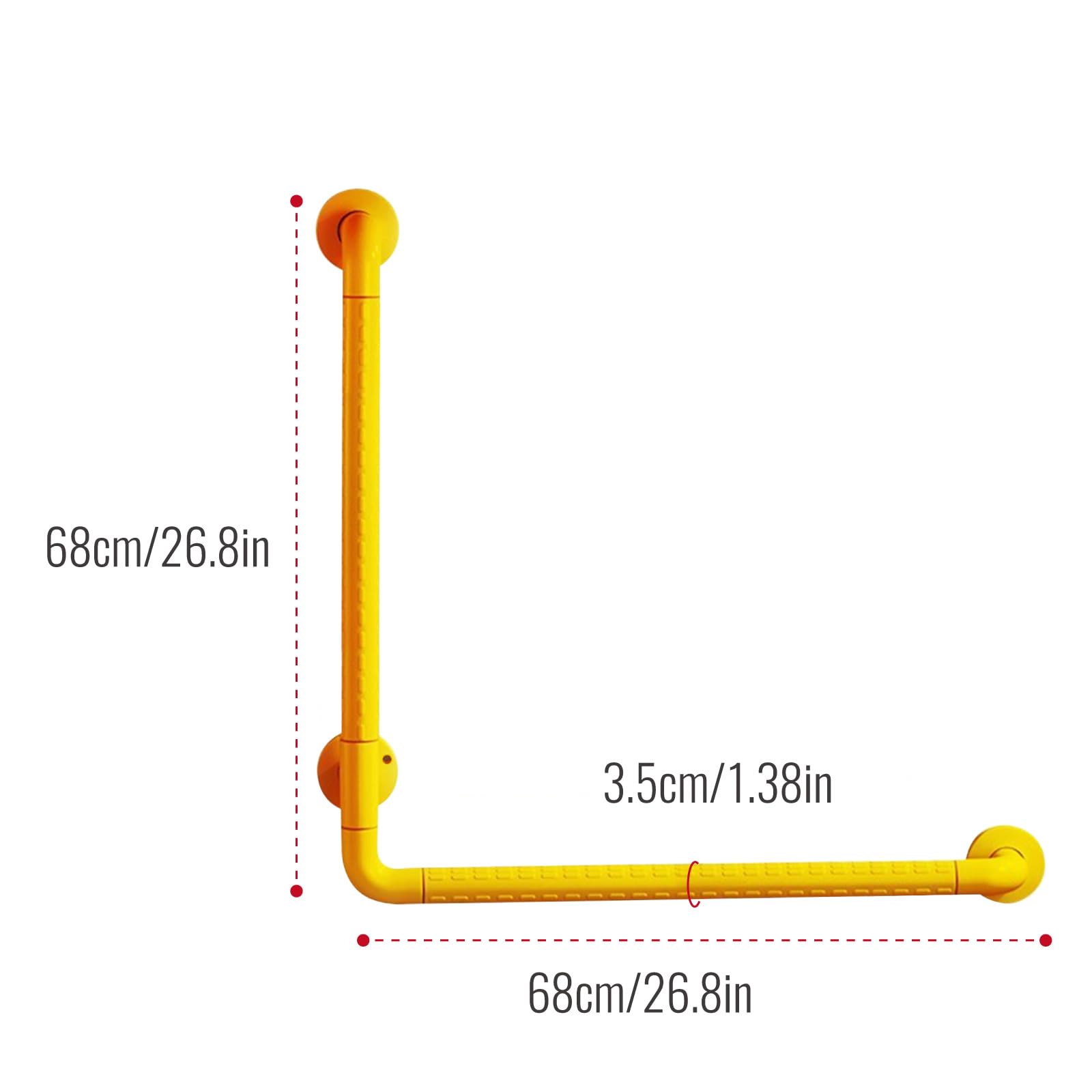 Asidero Ducha Acero Inoxidable 68 CM Manija de la Ducha Apoyo Asidero para Baño Asa Bañera Antideslizante portátil Barra de seguridad baño para inodoro, baño, bañera