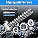 (12 Sets) 1/4-20 x 4 Hex Head Screws Bolts and Nuts Kit with 1/4-20 Bolt, 1/4-20 Nuts, Flat & Lock Washers, Fully Threaded, 1/4 20 Stainless Steel Bolts, Bright Finish by Marysino