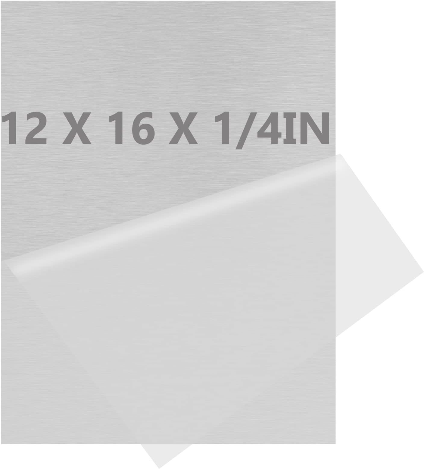6061 T651 Aluminum Sheet Metal 12 x 16 x 1/4 (6MM) Inch Thick Flat Plain Aluminum Plate Covered with Protective Film, Heat Treatable Rectangle 6MM Aluminum Metal Plate for Industrial