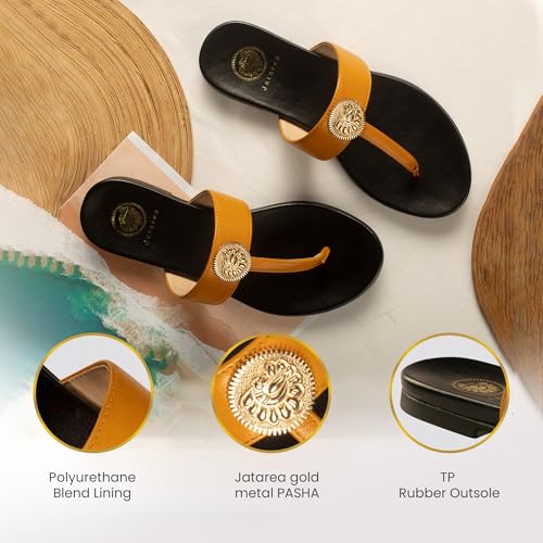Image of JATAREA Slip-On Flat Toe Post T-Strap Sandals for Women