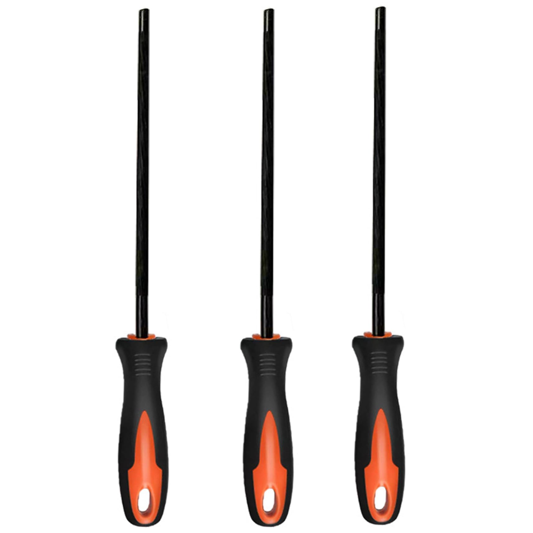 AwnsIMfreien 3Pcs Chainsaw File, High-Carbon Steel Chainsaw File Kit with Non-Slip Plastic Handle, Practical Chain Saw Sharpener Tool Accessories, 3.2mm, Kit