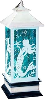 Lighted Mermaid Lantern Table Top Figurine Light Shimmers & Sparkles Battery Op