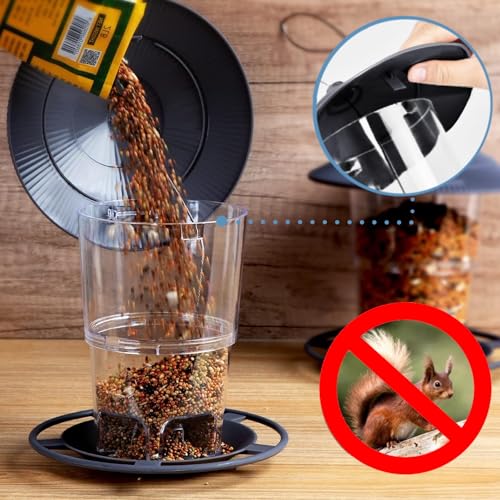 WLLKOO Bird Feeders for Outdoors, 2 Pack Bird Feeder Outside Hanging, Adjustable Feeder with Sturdy Wire and Roof, Plastic Bird Feeder for Garden, Backyard, Terrace - Image 6