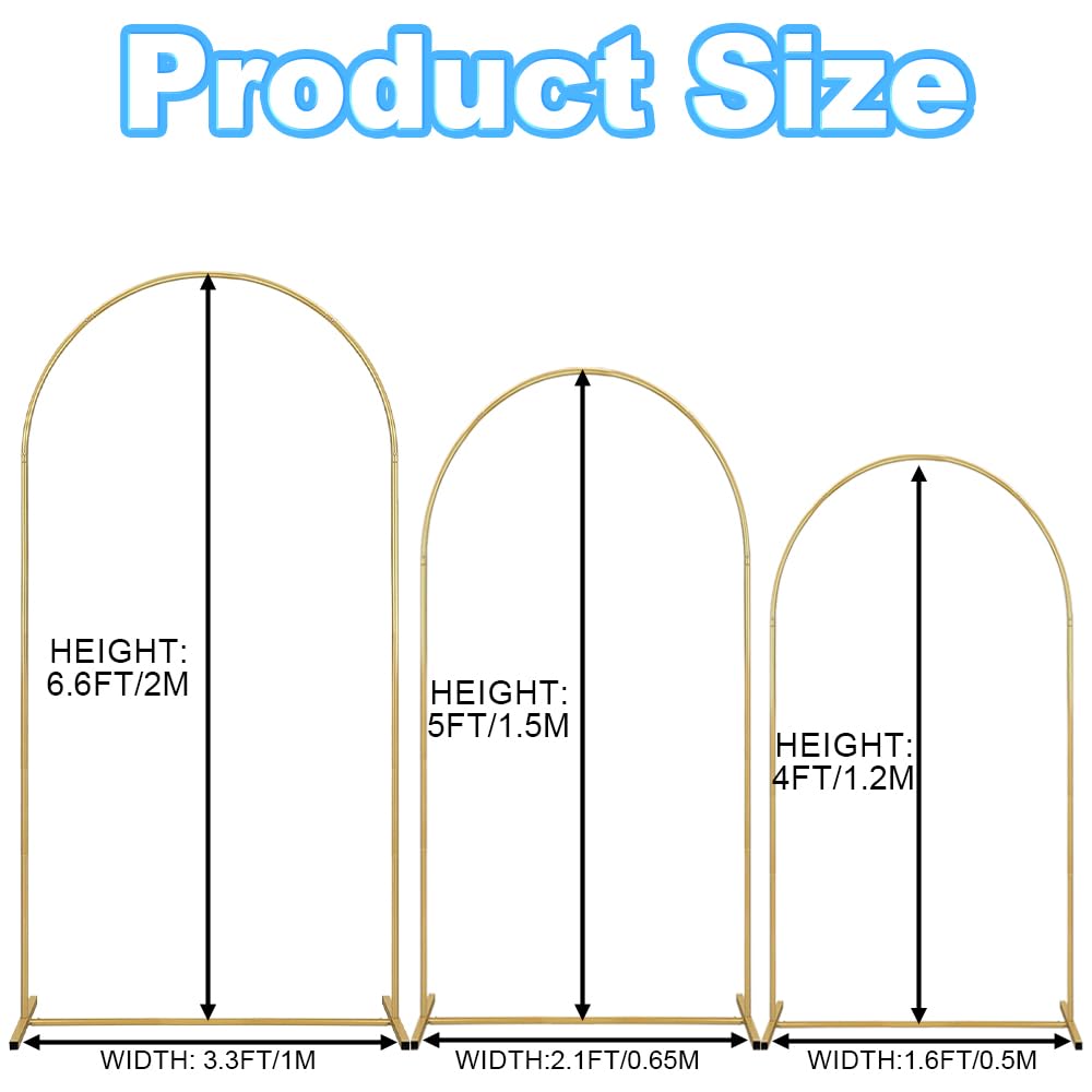 Supporto ad ArcoPalloncini Struttura 2M/6,6 Pollici Supportoad Arco Matrimonio, Supporto ad ArcoGiardino,Allestimento Compleanno(Giallo, 4 Piedi,5 Piedi,6 Piedi)