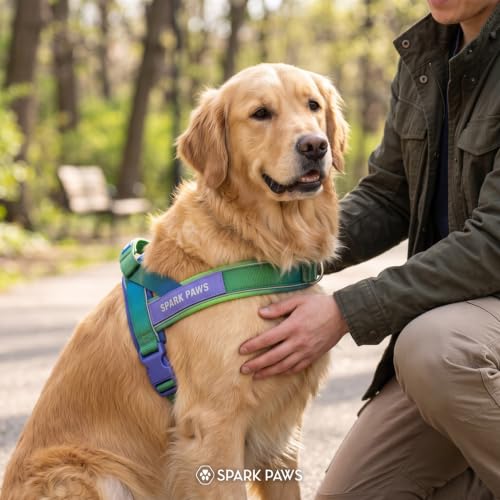 Image of Spark Paws No Pull Front Clip Dog Harness - Easy On, Padded and Lightweight | Two Clips, On in Seconds, Chest Bearing, Australian Style, No Throat Pressure, for Small Medium and Large Breeds