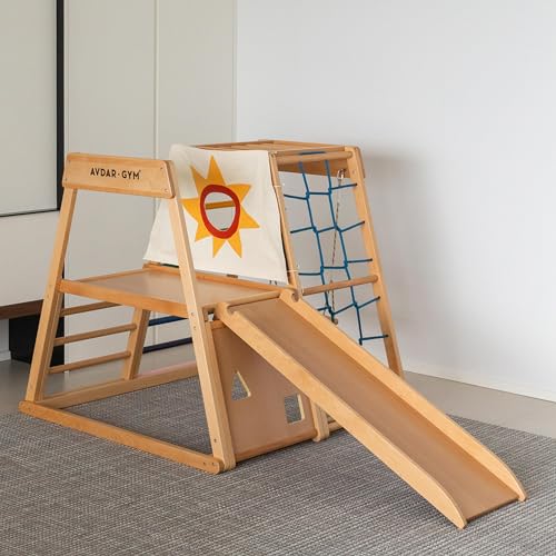 AVDAR Indoor Jungle Gym, Toddler Climber Playset, Wooden Montessori Indoor Playground for Kids, Easy Assembly, Safe & Sustainable