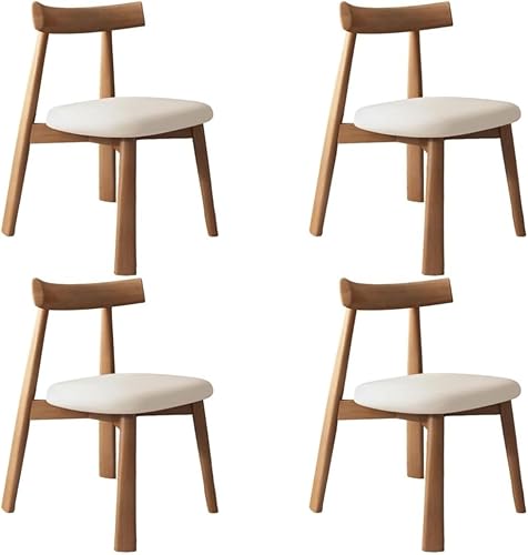 Miniatura 37 de YVYKFZD Sillas de comedor de madera maciza, sillas de cocina de mediados de siglo, silla de comedor sin brazos, silla tapizada de cuero, para Negro