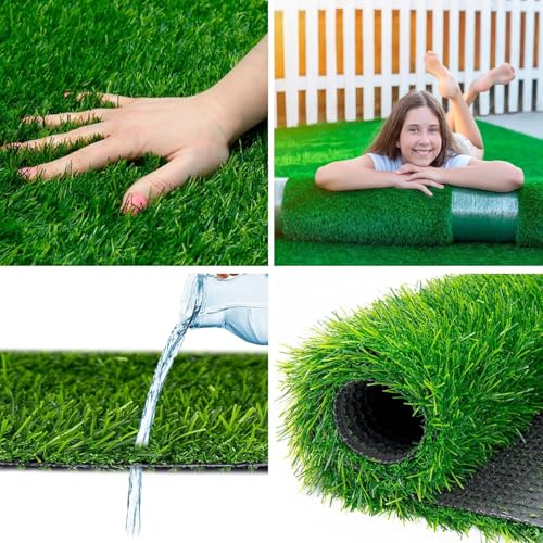 Gazon synthétique extérieur 90x150 cm pour aménagement paysager et jardin - 5
