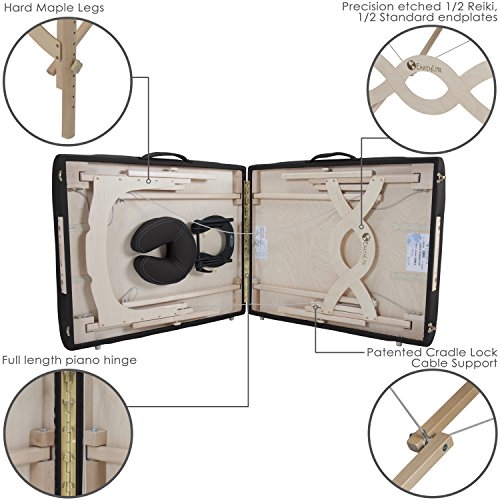 Image of EARTHLITE Portable Massage Table Package AVALON - Reiki Endplate, Premium Flex-Rest Face Cradle & Strata Cushion, Carry Case (30 inchx73 inch)