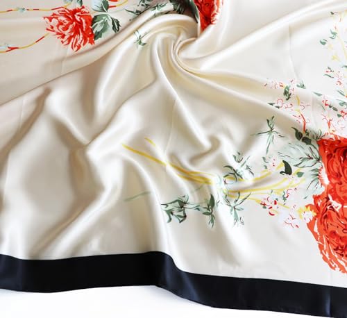Image of Women's 35 inch Satin Square Silk Like Hair Scarves and Wraps Headscarf for Sleeping | Silk Feel Neckerchief, Hair Scarf, Fashion Bandana, Headscarf, Headband, Hair Wrap Sleeping, Daily Fashion Styling