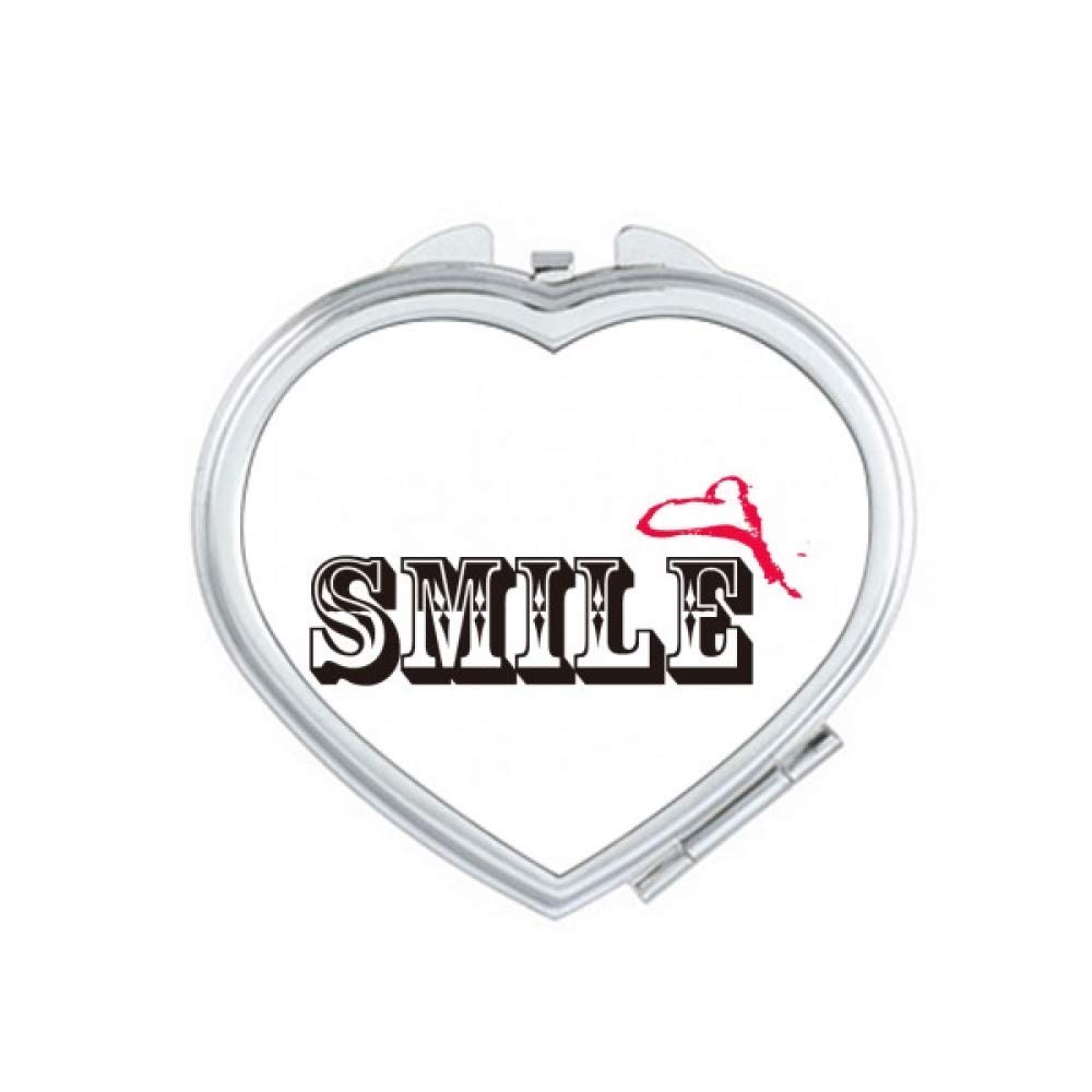 Smile Life Grow Emotion Art Deco Gift Fashion Mirror Travel Magnification Portable Handheld Pocket Makeup