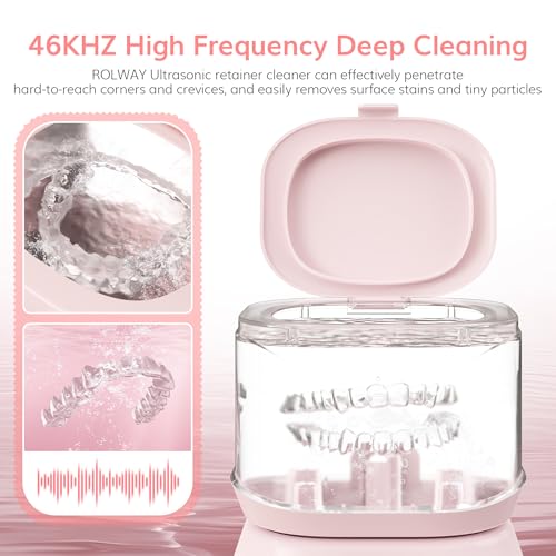 Limpador de dentadura ultrassônico, limpador de joias profissional ROLWAY 46 kHz, limpador de joias