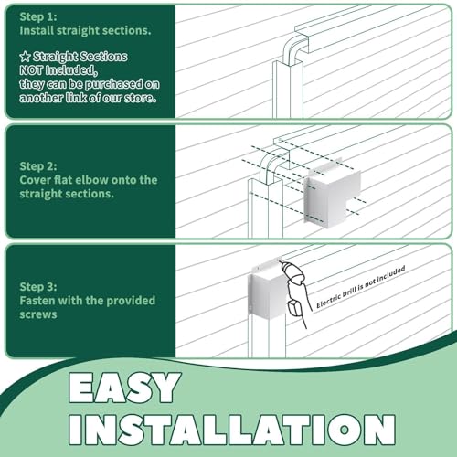 Codo plano protector de líneas split de 20,2 cm resistente a rayos UV 6