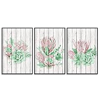 3 Piece Framed Canvas Wall Art Abstract Lotus Canvas Prints Home Artwork Decoration for Living Room,Bedroom - 16