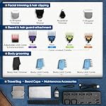 Beard Trimmer for Men, Magnetic Snap-on Replacement Heads & Charging Dock, IPX7 Waterproof Cordless Hair Clippers, Mens Grooming Kits for Mustache/Body/Face/Ear/Nose, Gray - Image 4