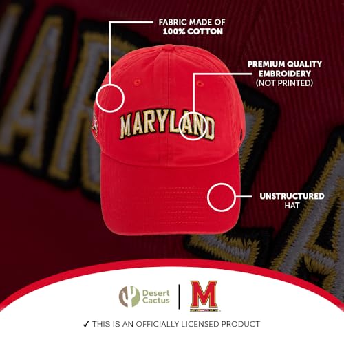 Gorra bordada ajustable University of Maryland roja miniatura 3