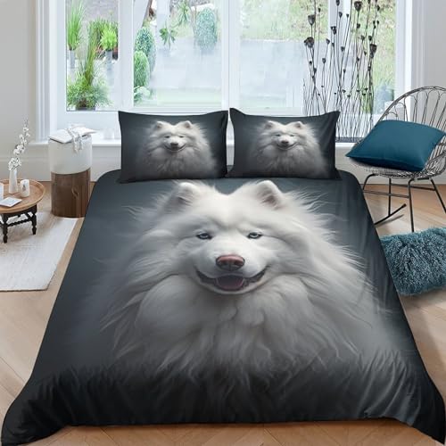 Housse de couette Samoyed anti-allergie et facile à repasser - 2