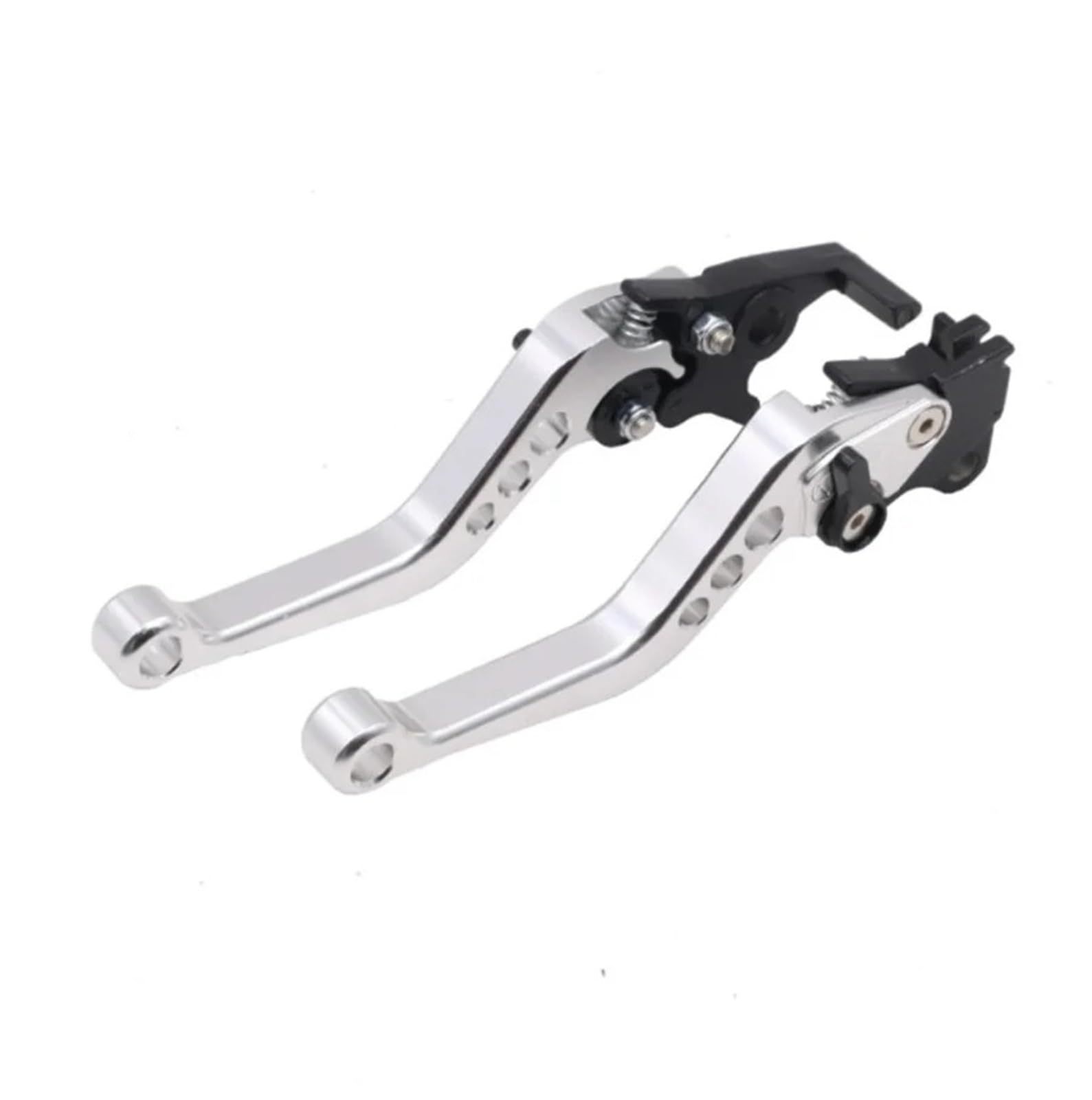 Hoqcszfup Silver Motorbike Brake Levers Handle Motorbike Cnc Alloy Clutch Drum Brake Lever Handle Adjustable Modification Universal Fit For Honda Fit Yamaha(Silver)