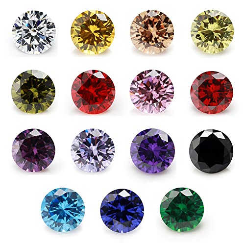 JINGANGZUO 2PCS Per Colors Total 30pcs 8mm���E���h�~�b�N�X15�J���[�L���[�r�b�N�W���R�j�A�X�g�[���ɂ�CZ�X�g�[���Y�l�b�N���X�����O�C�������O�u���X���b�g�y���_���g�W���G���[DIY�N���t�g���C�L���O