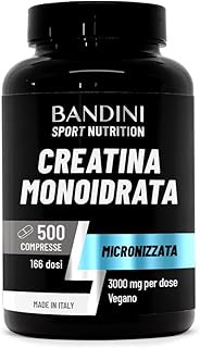 Bandini® Creatina Monoidrata 500 Compresse da 3000mg per dose - Integratore per Allenamento, Palestra e Pre Workout - 100% Vegan e Micronizzata- A base di Creatine Monoidrato pura al 100%
