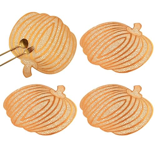 Napperon en PVC Citrouille Bronzant et Thermo-Isolant au Design Creux Chic