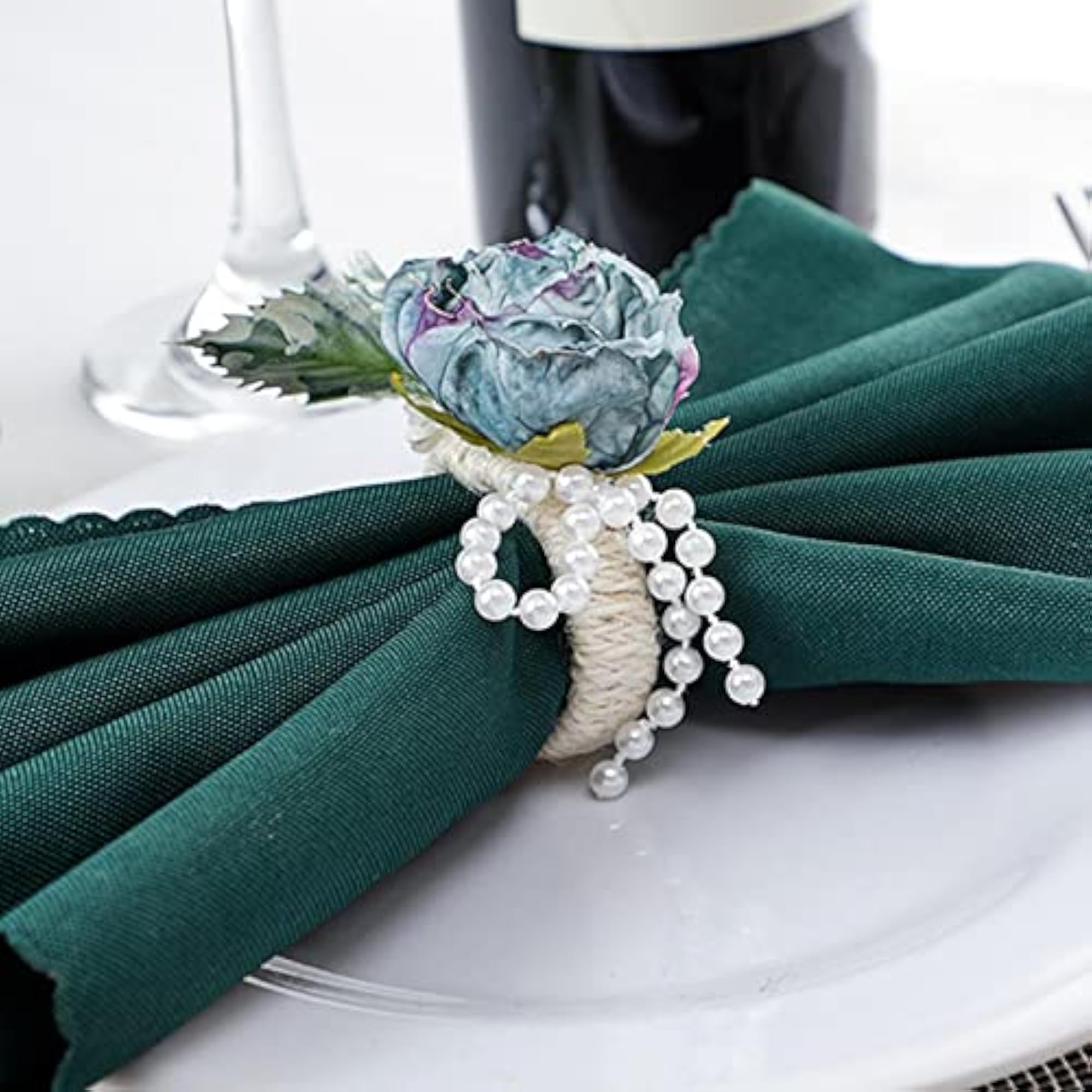 6 Rose Napkin Rings for Valentine's Day Table Decoration