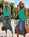 Bliwov Womens Summer Tank Tops Beach Vacation Casual Sleeveless Shirts Spring Fashion Outfits Workout Loose Fit Tees Blouses Dark Green