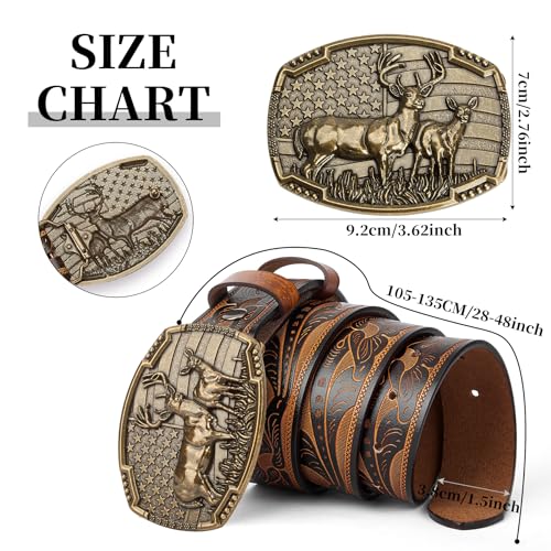 Western Cowboy Leather Belt for Men Women Cowgirl, Mens Buckle Belt for Jeans, Country Belt, Men's Gifts4