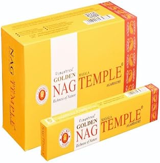 Vijayshree Golden Nag Temple Fragrance Masala Incense Sticks Agarbatti Home Scent 15G X 12 Pack -180G