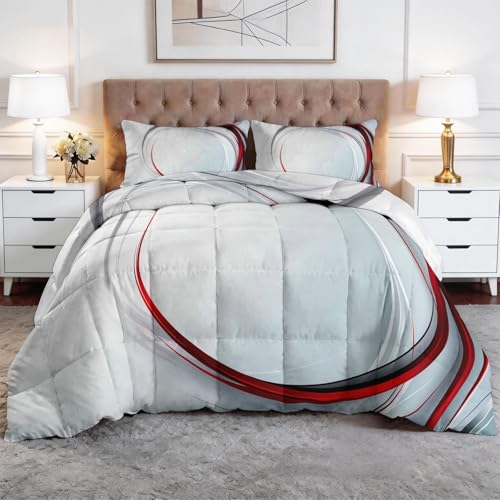 Beige Edredón Nórdico Arte Abstracto Patrones Geométricos Círculos Trapunta con Acolchado en Diamante, Microfibra Premium, Suave y Transpirable – Todo en Uno, Set de Ropa de Cama 150 x 220 cm 3 Piezas