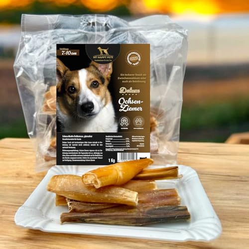 MY HAPPY PETS Kausnack für Hunde Deluxe Ochsenziemer 1 kg Länge (7-10cm)