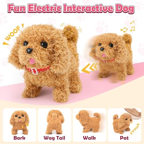 Tacobear Tierarzt Spielzeug Kinder mit Elektrisch Plüsch Hund Spielzeug Läuft und Bellt Schwanzwedelt & Arztkostüm & Tierarztkoffer Spielset Doktorkoffer Spielzeug Geschenk für Mädchen 3 4 5 6 7 Jahre