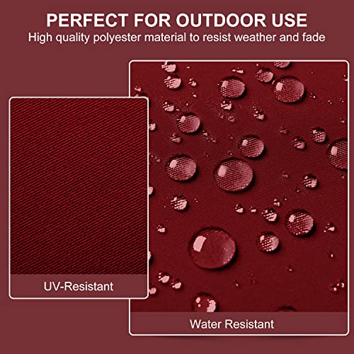 Wellsin Outdoor Chair Cushions For Patio Furniture - Patio Chair Cushions Set Of 4 - Waterproof Square Corner Outdoor Seat Cushions 18.5"X16"X3", Burgundy #TOP3