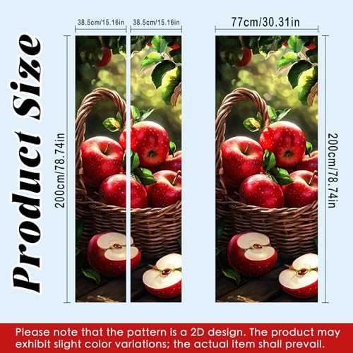 Image of Nuxovilar Apple Basket Door Stickers Peel Stick PVC 30.3x78.7 in