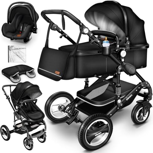Imagen de KIDUKU® Carrito de Bebé 3 en 1 Silla de Paseo para Niños Carricoche de 3 Piezas Capazo