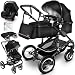 KIDUKU® 3 in 1 Kinderwagen XXL Set inkl. Babywanne Buggy Auto-Babyschale