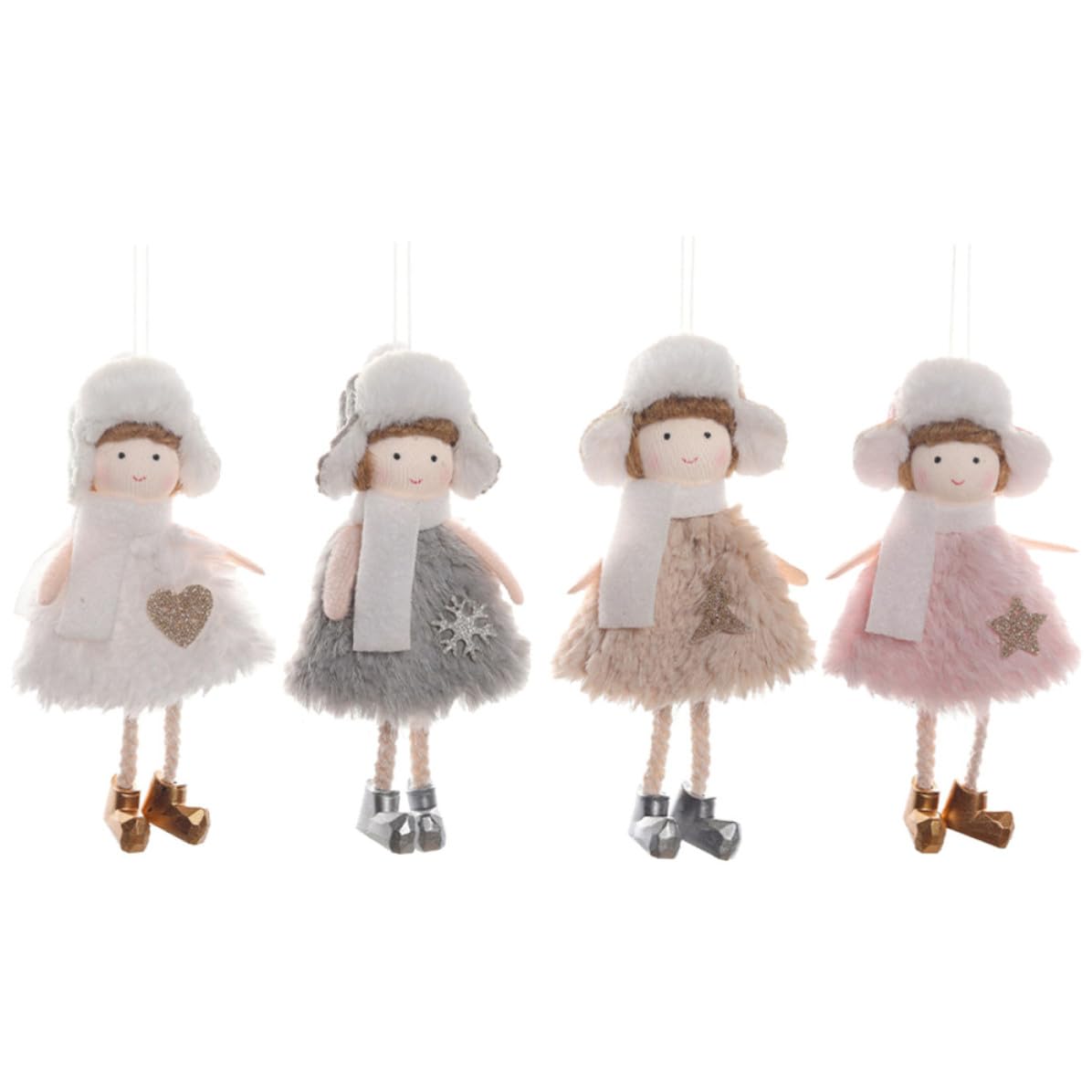 Toyvian 16 Pezzi Pendente Natalizio Bambola Soffice in Peluche, Leggero e