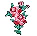 Produktbild Qinlee Rose Blume Aufbügler Applikationen Flicken Stoff Patches Applikation Applique Bügelbild Aufnäher DIY Mode Handwerk Dekoration Flicken für Kleidung (Rot rosa)