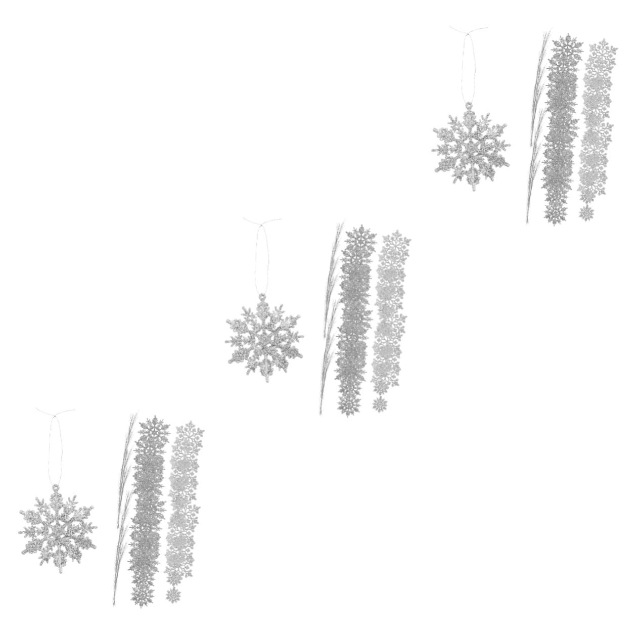 TOPBATHY 3 Set Di Decorazioni Versatili A Forma Di Fiocco Di Neve Per Albero Di Natale Decorazioni Per La Casa E Il Matrimonio 36 Pezzi * 3