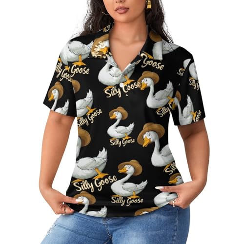 Camiseta casual de tenis para mujer Funny Goose ligera y transpirable para golf