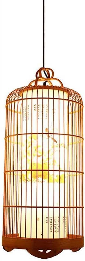 Lampe suspendue en bambou design lanterne zen pour salle à manger