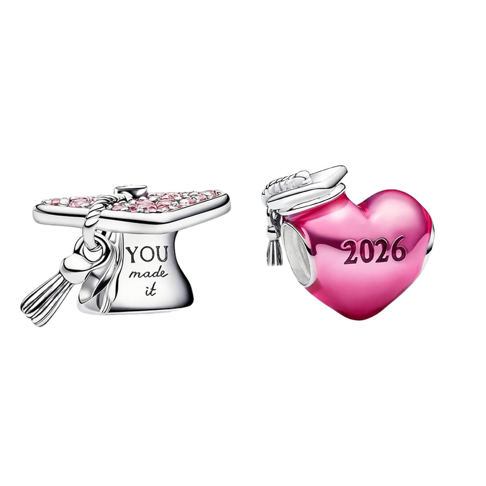 Charm de graduación compatible con pulseras europeas para mujer