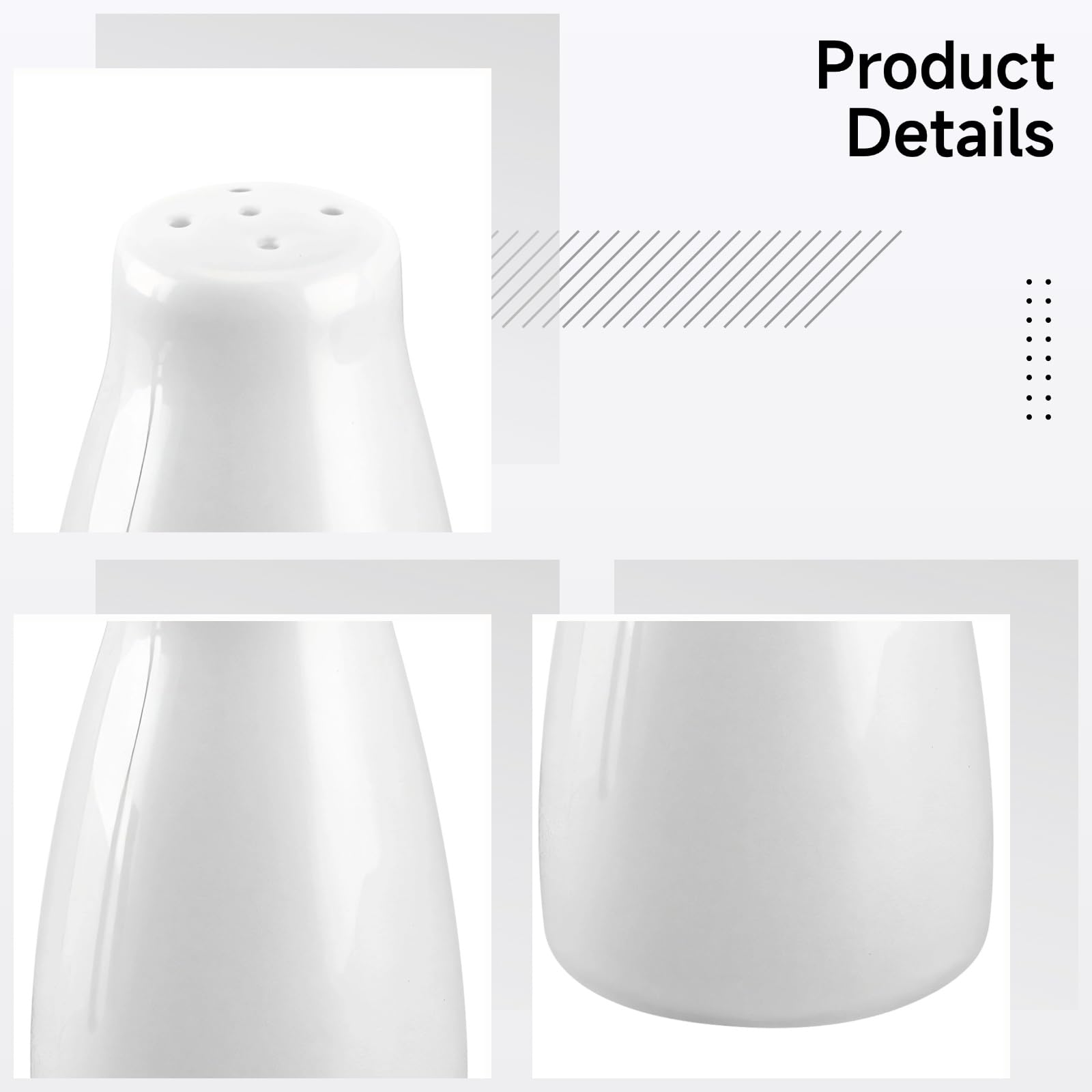 10 szt. ceramicznych solniczek i pieprzniczki, 5-otworowe blaty do kontrolowanych przypraw, kompaktowe dozowniki przypraw do stołów domowych i restauracyjnych, 3 x 8,5 cm, 3 x 8,5 cm