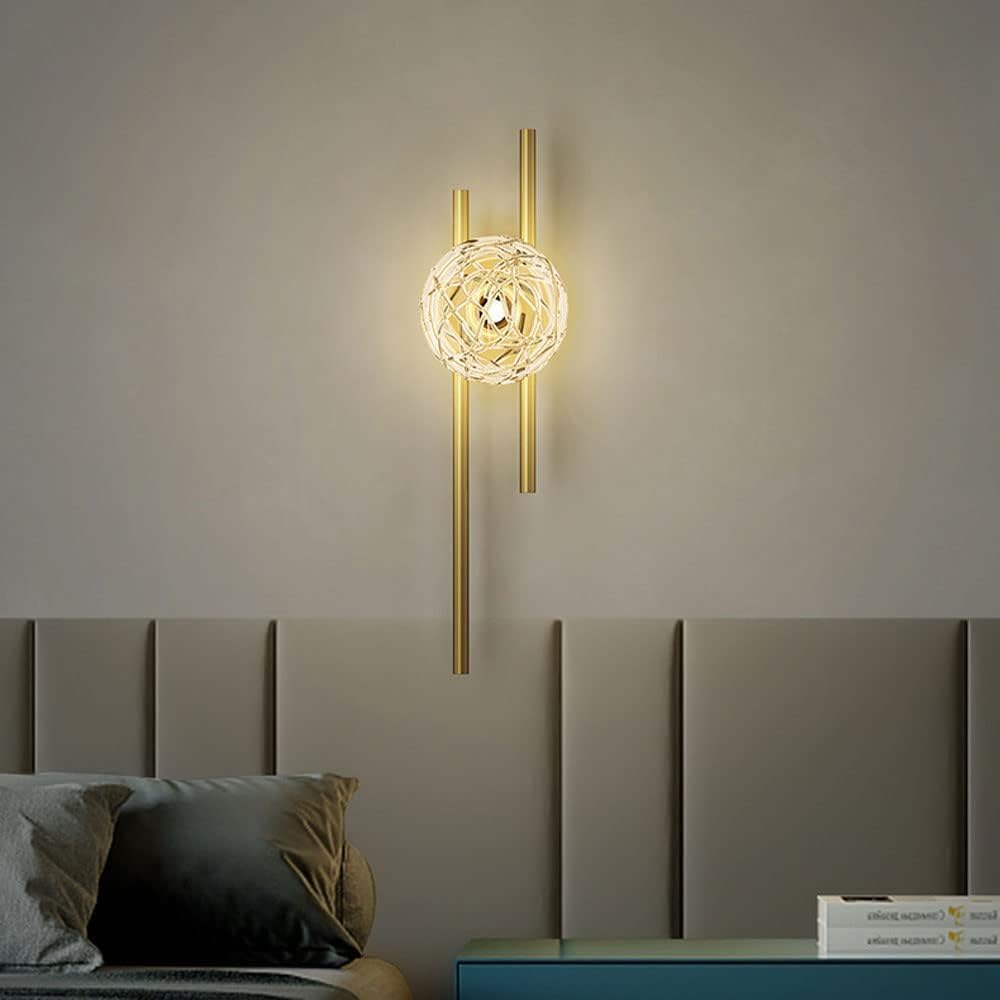 IVEKYKIBC Wall Sconces Gold G9 1-Light Interior Mount Light Fixture Bar Kitchen Sconce Lights Lamp with Clea Glass Shade