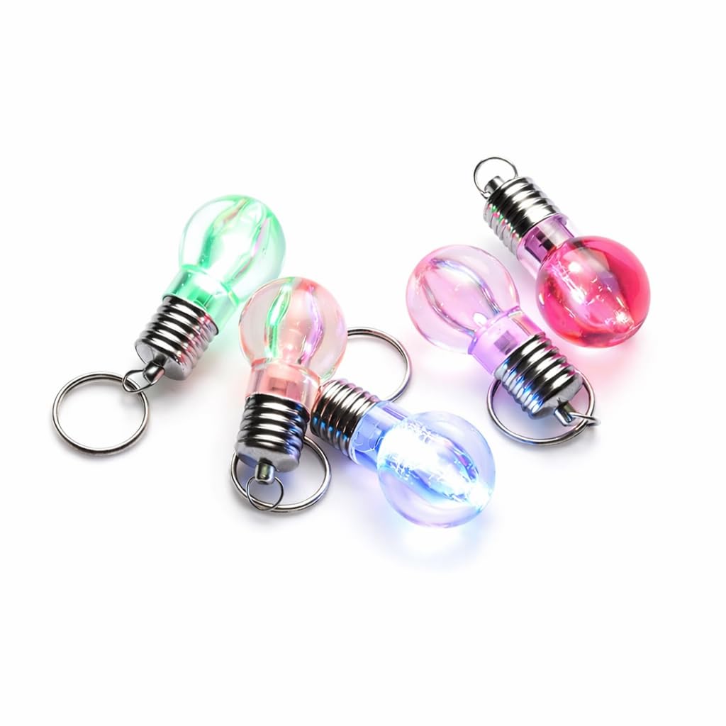 Amazon | [ZooooM] 5個 セット 電球 LED キーホルダー カラフル 七色