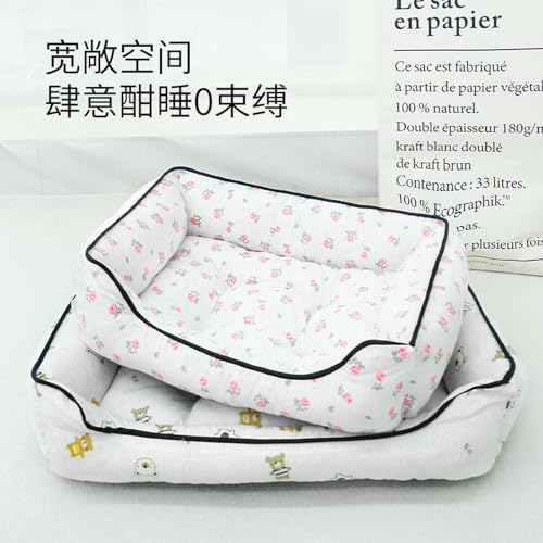 Lit carré en coton polyester doux panier pour chien toutes saisons